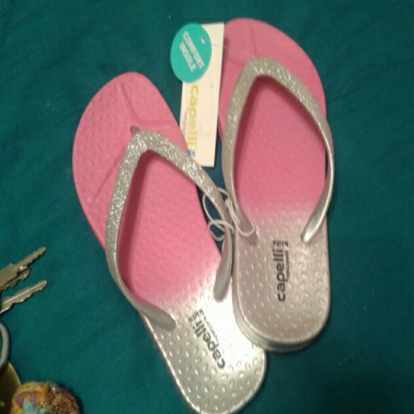 girls sparkly flip flops